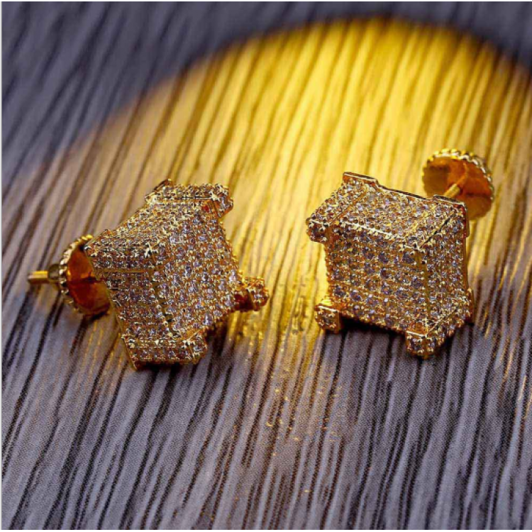 Cube Diamond Earring