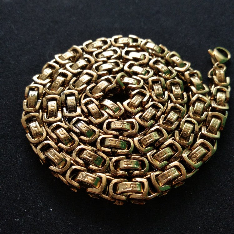 Kral Kolye Gold — Altın Kaplama Çelik Zincir