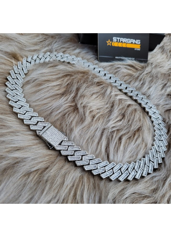 19mm Full Filled Baguette Prong Chain