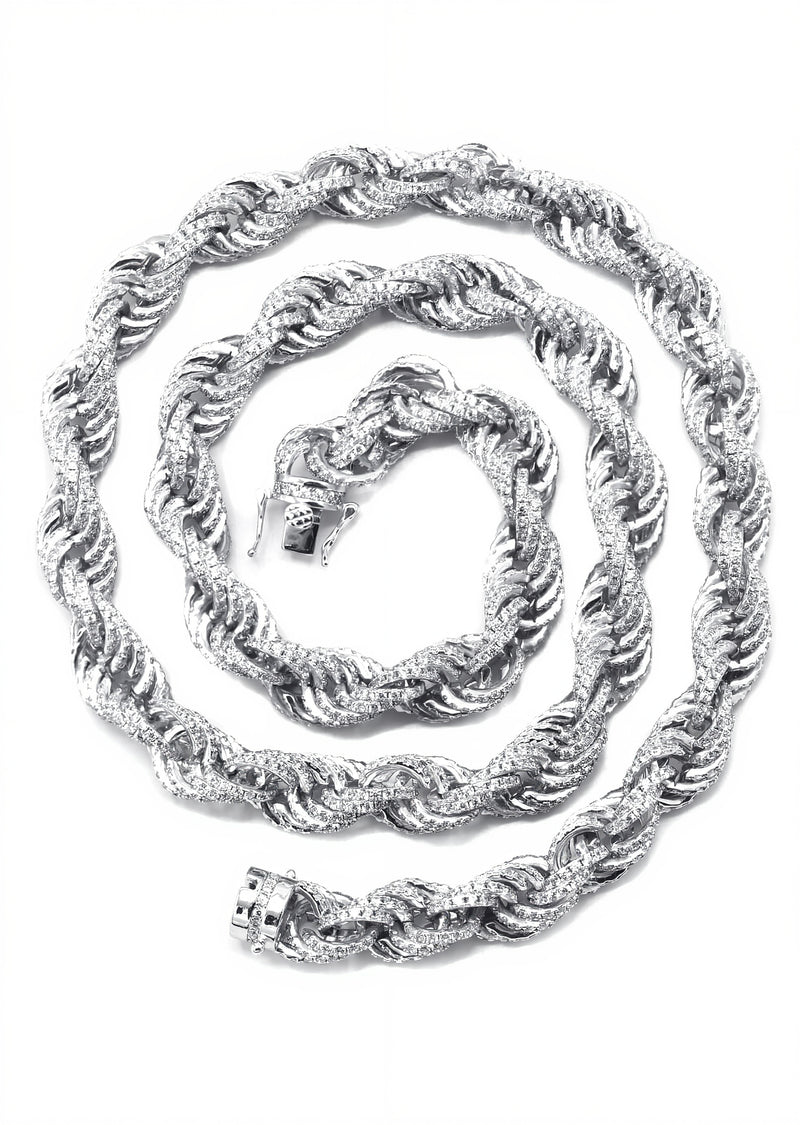8mm Iced Rope Chain — taşlı burma zincir, iced out rope chain