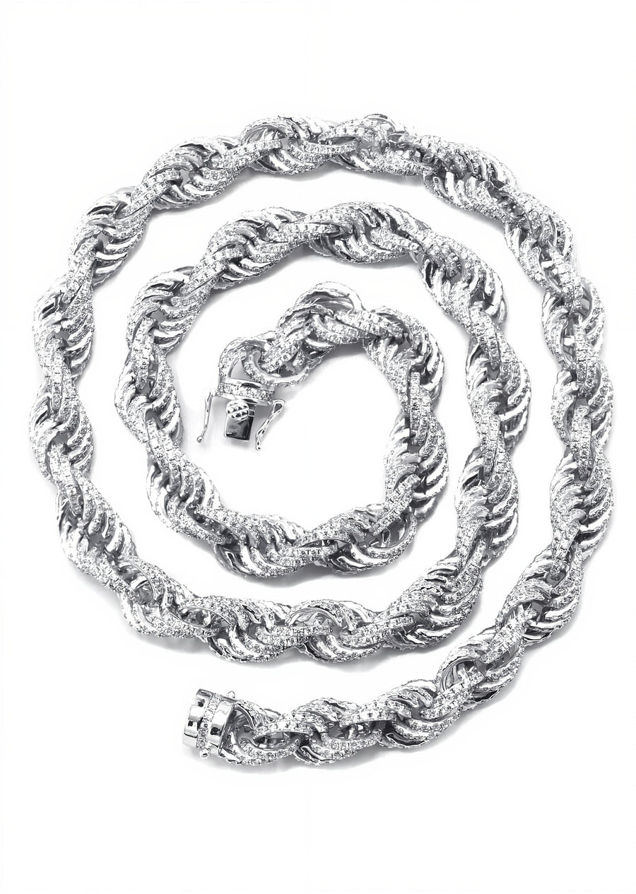 8mm Iced Rope Chain — taşlı burma zincir, iced out rope chain