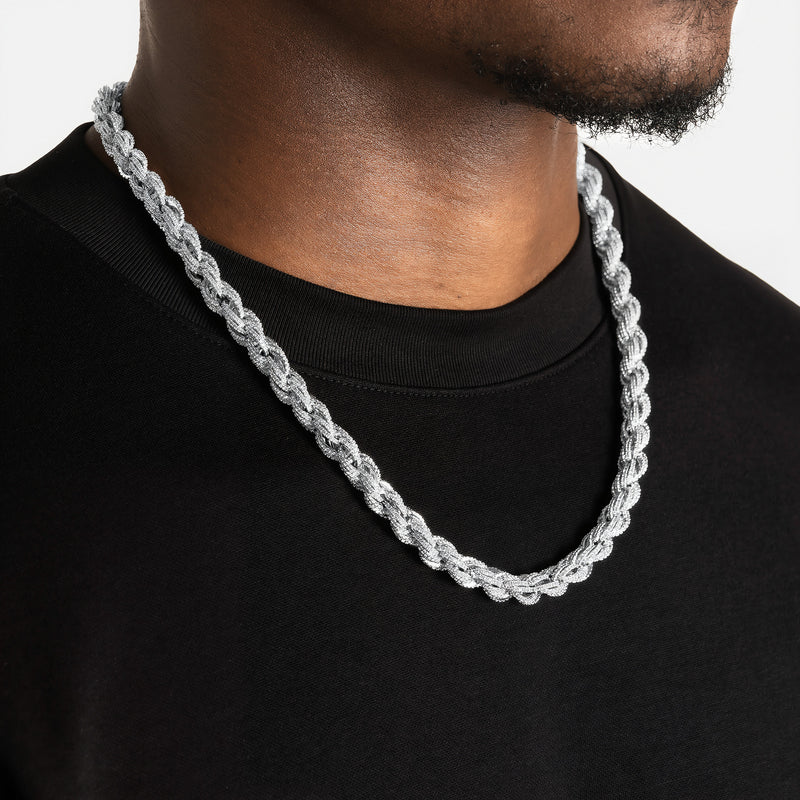 8mm Iced Rope Chain — modelde taşlı burma zincir kolye