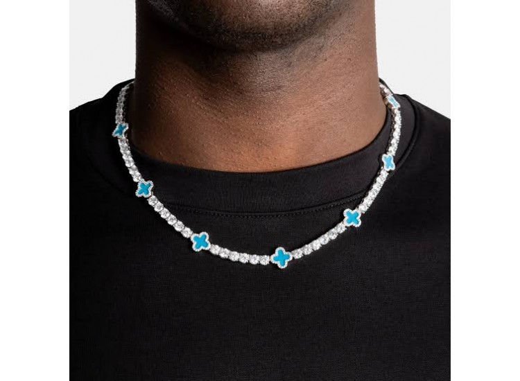Iced Out Clover Tennis Chain