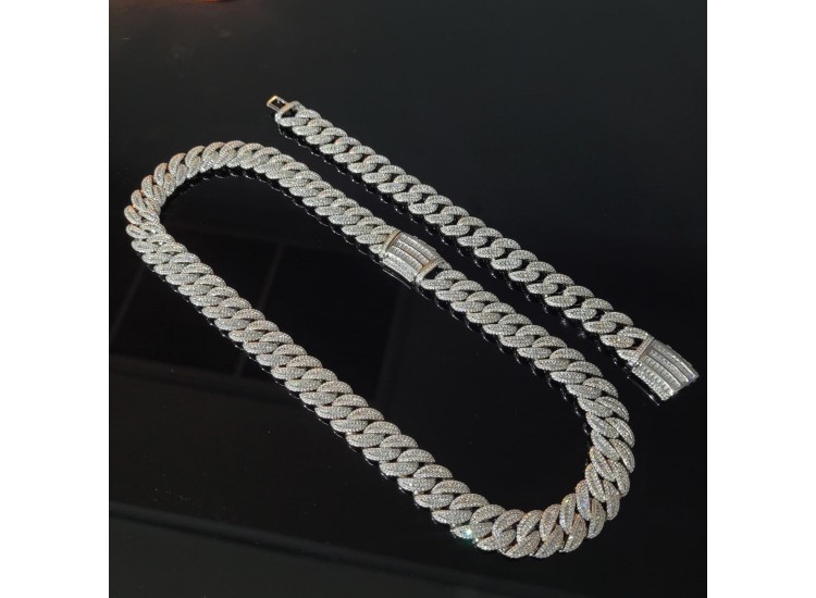 13mm Iced Baguette Premium Fullfilled Cuban Chain