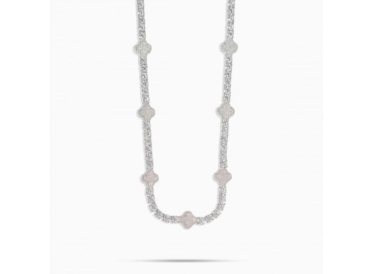 Iced Out Clover Tennis Chain