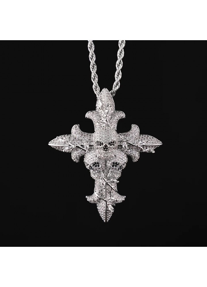 Iced Out Skull Cross