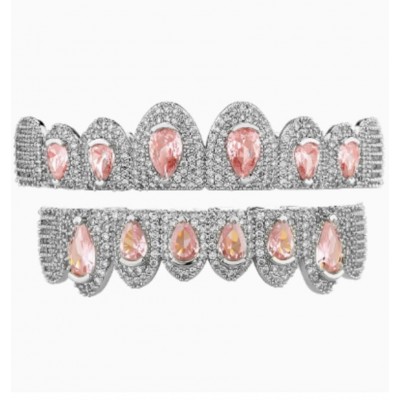 Iced Fully Pink Emerald Grillz Iced Fully Pink Emerald Grillz