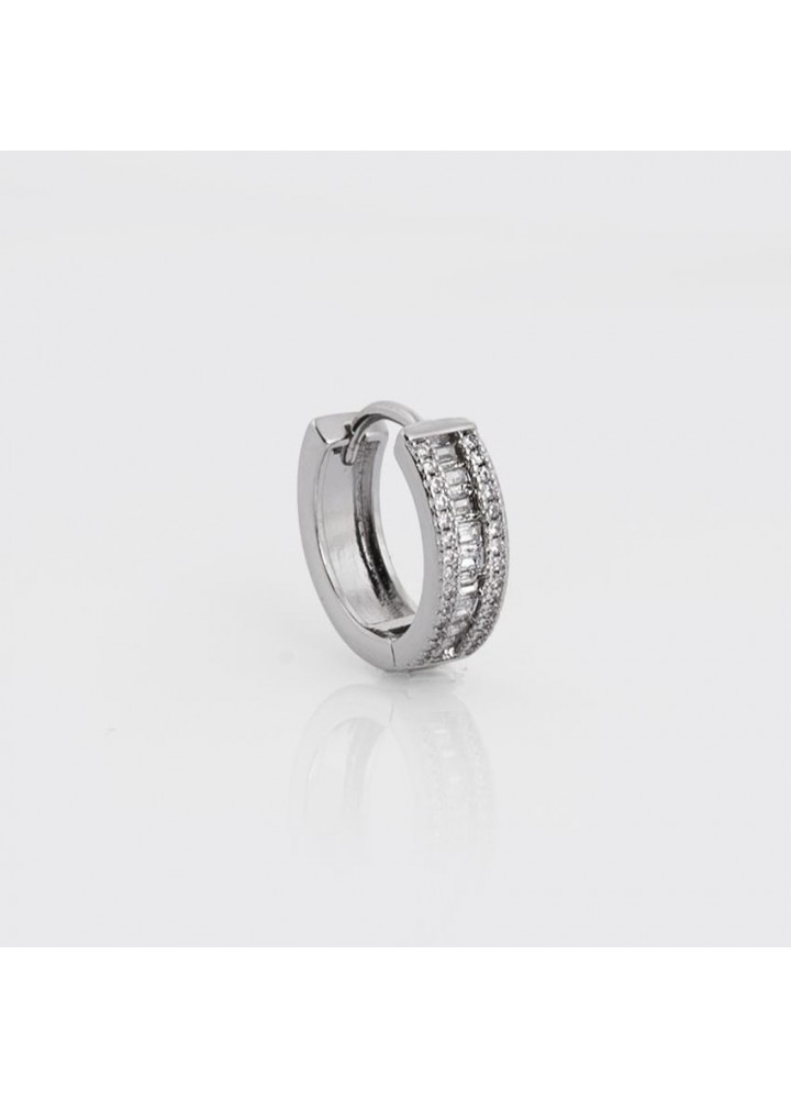 10mm Iced Baguette Hoop Earring