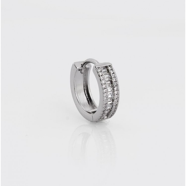 10mm Iced Baguette Hoop Earring