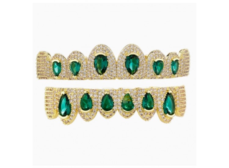 Iced Fully Emerald Grillz Iced Fully Emerald Grillz
