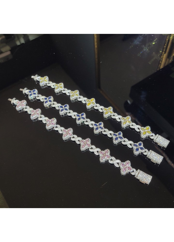 Iced Premium Clover Colored Bracelet