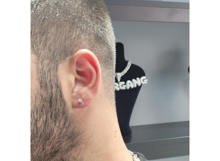Circle Cut Diamond Earring