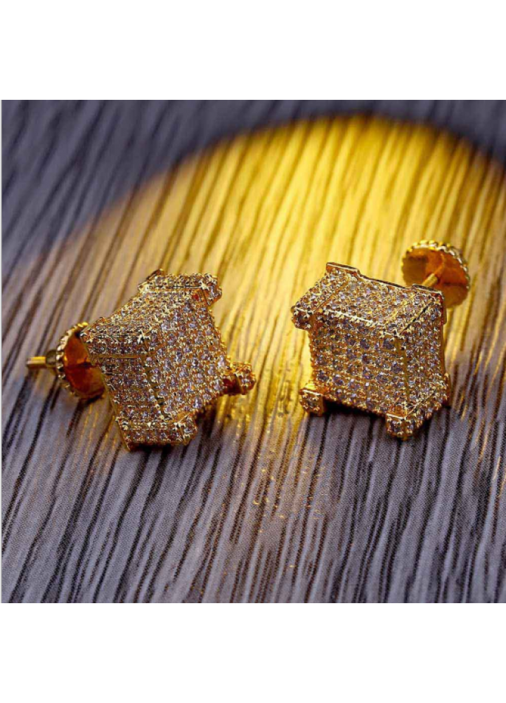 Cube Diamond Earring